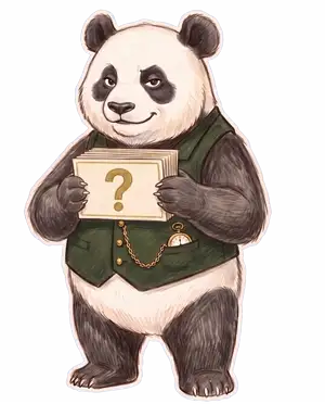 Random Panda, the quizmaster, shuffling his cards